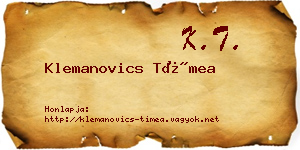 Klemanovics Tímea névjegykártya